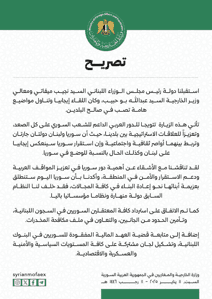 مخرجات اللقاء الذي جمع القيادة السورية بالوفد اللبناني 11-1-2025.jpg