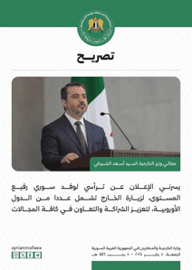 تصريحات وزير الخارجية السيد أسعد الشيباني خلال مؤتمر صحفي مع نظيره الإيطالي السيد أنطونيو تاجاني 10-1-2025 (3).jpg